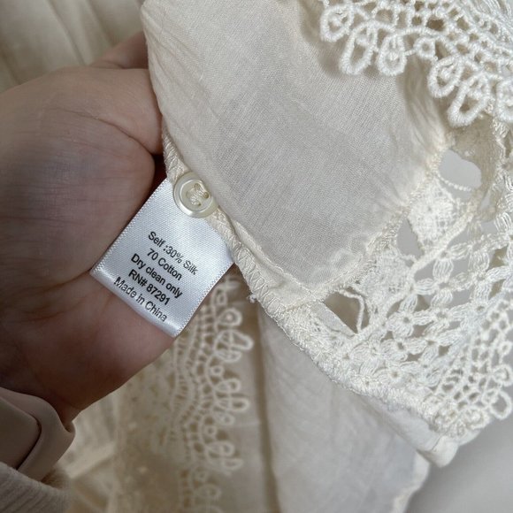 4 Love and Liberty By Johnny Was Long Sleeve Silk Cotton Blend Blouse Size M - Picture 6 of 8